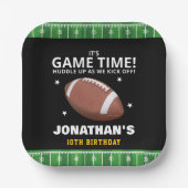 Football Field Birthday boy ペーパープレート (正面)