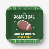 Football Field Birthday boy ペーパープレート (正面)