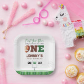 Football First Touch Down 1st Birthday ペーパープレート (パーティー)