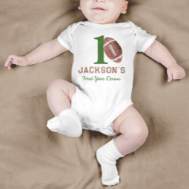 Football First Year Down ベビーボディスーツ