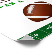 Football First Year Down 1st birthday Fodd sign ポスター (角)