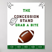 Football First Year Down 1st birthday Fodd sign ポスター (正面)