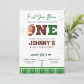 Football First Year Down 1st Birthday Invitation 招待状 (スタンド正面)