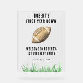 Football First Year Down 1st Birthday Party アクリルサイン (正面)