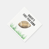 Football First Year Down Birthday Party スタンダードカクテルナプキン (角)