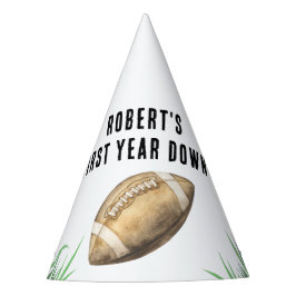 Football First Year Down Birthday Party パーティーハット