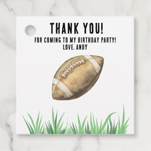 Football First Year Down Birthday Party フェイバータグ (正面)