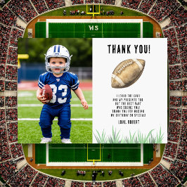 Football First Year Down Birthday Thank you サンキューカード