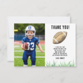 Football First Year Down Birthday Thank you サンキューカード (正面)