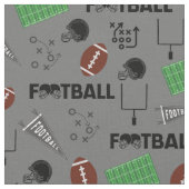 Football Fun on Gray ファブリック (クローズアップ)