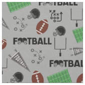 Football Fun on Light Gray ファブリック (クローズアップ)