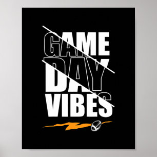 Football Game Day Vibes Funny Sayings Men Women ポスター