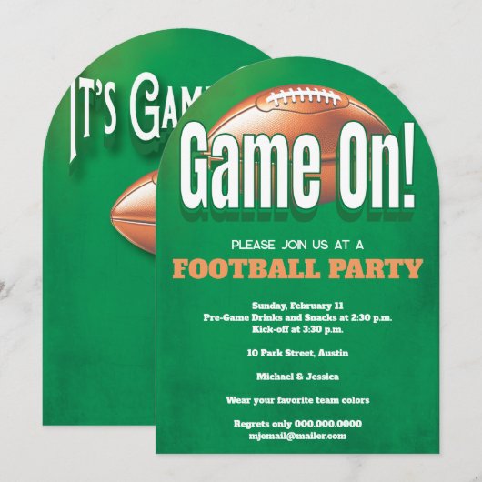 Football Game Party 招待状 (正面/裏面)