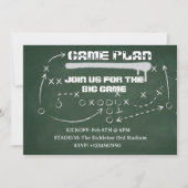 Football Game Plan Chalkboard Big Game Party 招待状 (正面)