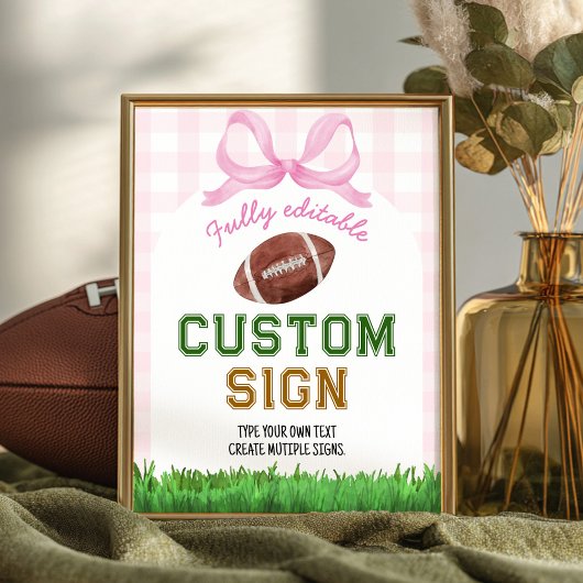 Football Girl Birthday Party Table Sign ポスター