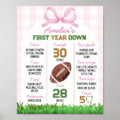 Football Girl First Birthday Milestone Poster ポスター (正面)