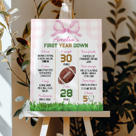 Football Girl First Birthday Milestone Poster ポスター