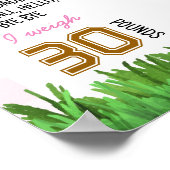 Football Girl First Birthday Pink Bow Milestone ポスター (角)