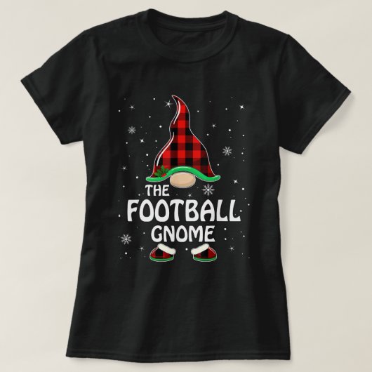 Football Gnome Buffalo Plaid Matching Family Chris Tシャツ (デザイン正面)