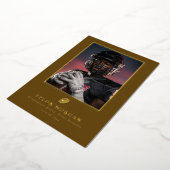 Football Graduation Photo Brown Grad Announcement 箔招待状 (回転した状態)