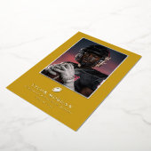 Football Graduation Photo Golden Grad Announcement 箔招待状 (回転した状態)