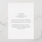 Football Graduation Photo Golden Grad Announcement 箔招待状 (裏面)