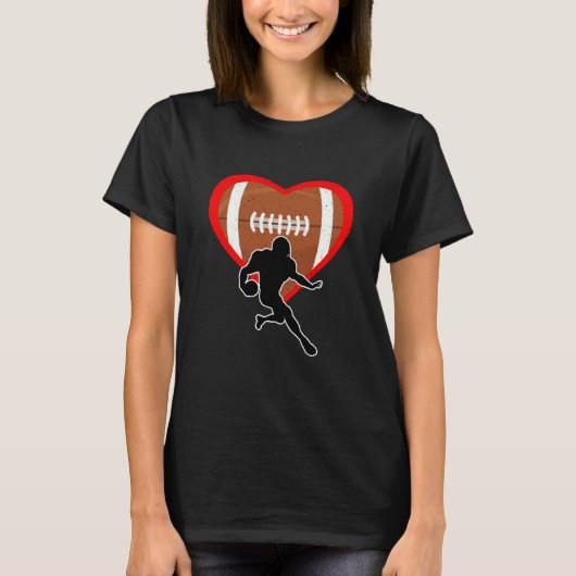 Football Heart Sport Love Anti Valentines Day Tシャツ (正面)
