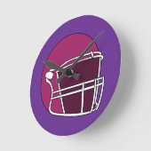 Football Helmet ラウンド壁時計 (傾斜)