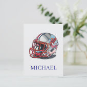 Football Helmet Pop Art Motivational Name ポストカード (スタンド正面)