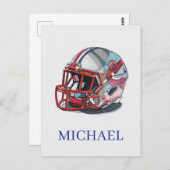 Football Helmet Pop Art Motivational Name ポストカード (正面/裏面)