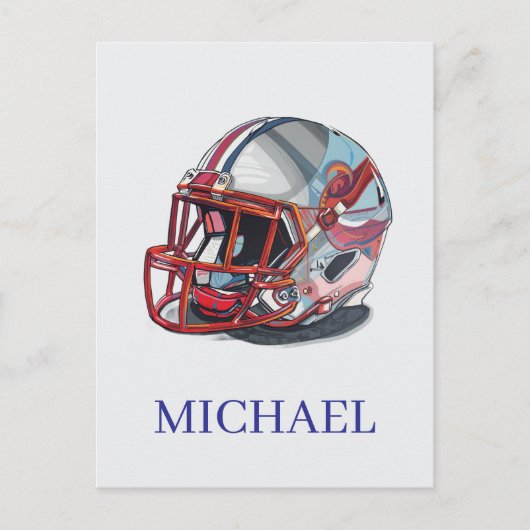 Football Helmet Pop Art Motivational Name ポストカード (正面)