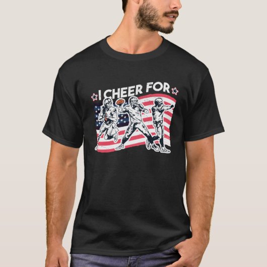 Football I cheer for the quarterback For quarterba Tシャツ (正面)