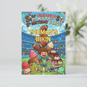 Football Ice Cream Drip Six Seven boy Birthday 招待状 (スタンド正面)