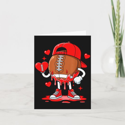 Football Ice Cream Valentine Dripng Game Day Men B カード (正面)