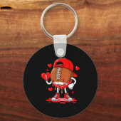 Football Ice Cream Valentine Dripng Game Day Men B キーホルダー (正面)