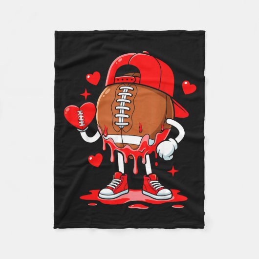 Football Ice Cream Valentine Dripng Game Day Men B フリースブランケット (正面)