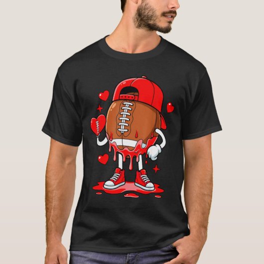 Football Ice Cream Valentine Dripng Game Day Men B Tシャツ (正面)
