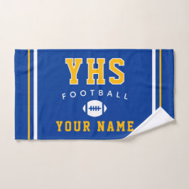 Football Icon, Custom Name & School, Team Gift ハンドタオル