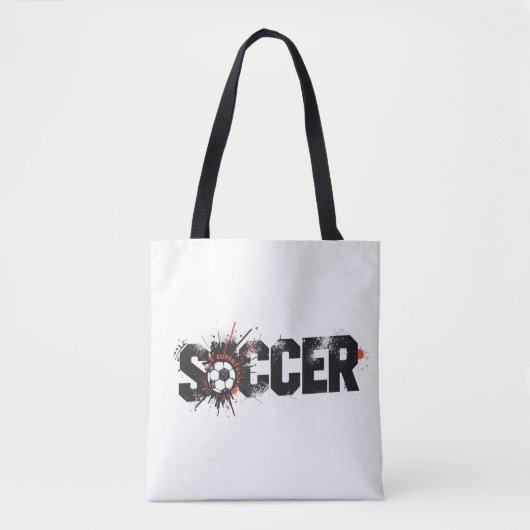 Football Is Life – Modern Soccer Typography Design トートバッグ (正面)