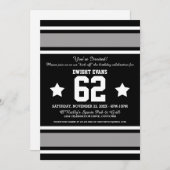Football Jersey Black|シルバーパーティの招待状 招待状 (正面/裏面)