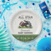 Football Little All Star Touchdown Baby Shower ペーパープレート (パーティー)