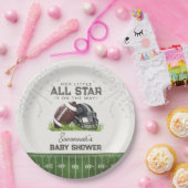 Football Little All Star Touchdown Baby Shower ペーパープレート (パーティー)