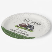 Football Little All Star Touchdown Baby Shower ペーパープレート (アングル)