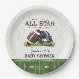 Football Little All Star Touchdown Baby Shower ペーパープレート