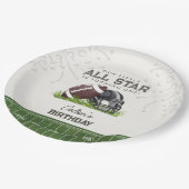 Football Little All Star Touchdown Birthday ペーパープレート (アングル)