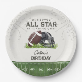 Football Little All Star Touchdown Birthday ペーパープレート