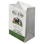 Football Little AllStar Touchdow Baby Shower Favor ミディアムペーパーバッグ (正面アングル)
