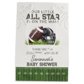Football Little AllStar Touchdow Baby Shower Favor ミディアムペーパーバッグ (裏面)