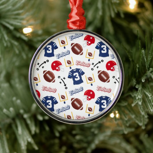 Football Lover Christmas Ornament Keepsake メタルオーナメント (ツリー)