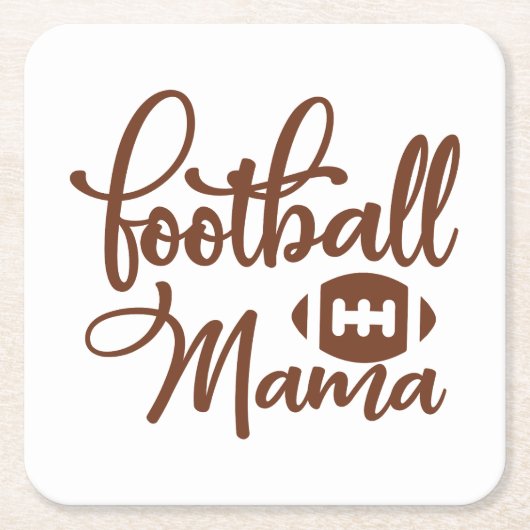 Football Mama スクエアペーパーコースター (正面)